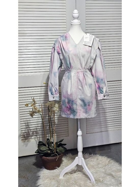 Isabel Étoile Marant Dresses & Skirts - NWT Isabel Marant Étoile Robe Lacanau Women's Tie-Dye Denim Mini Dress Sz 8 3638